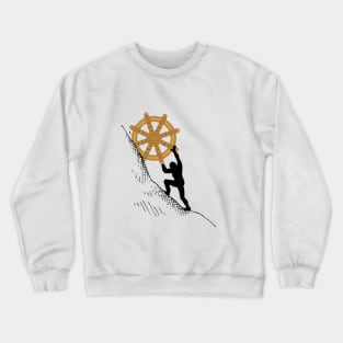 Sisyphus Rolling the Dharma Wheel Crewneck Sweatshirt